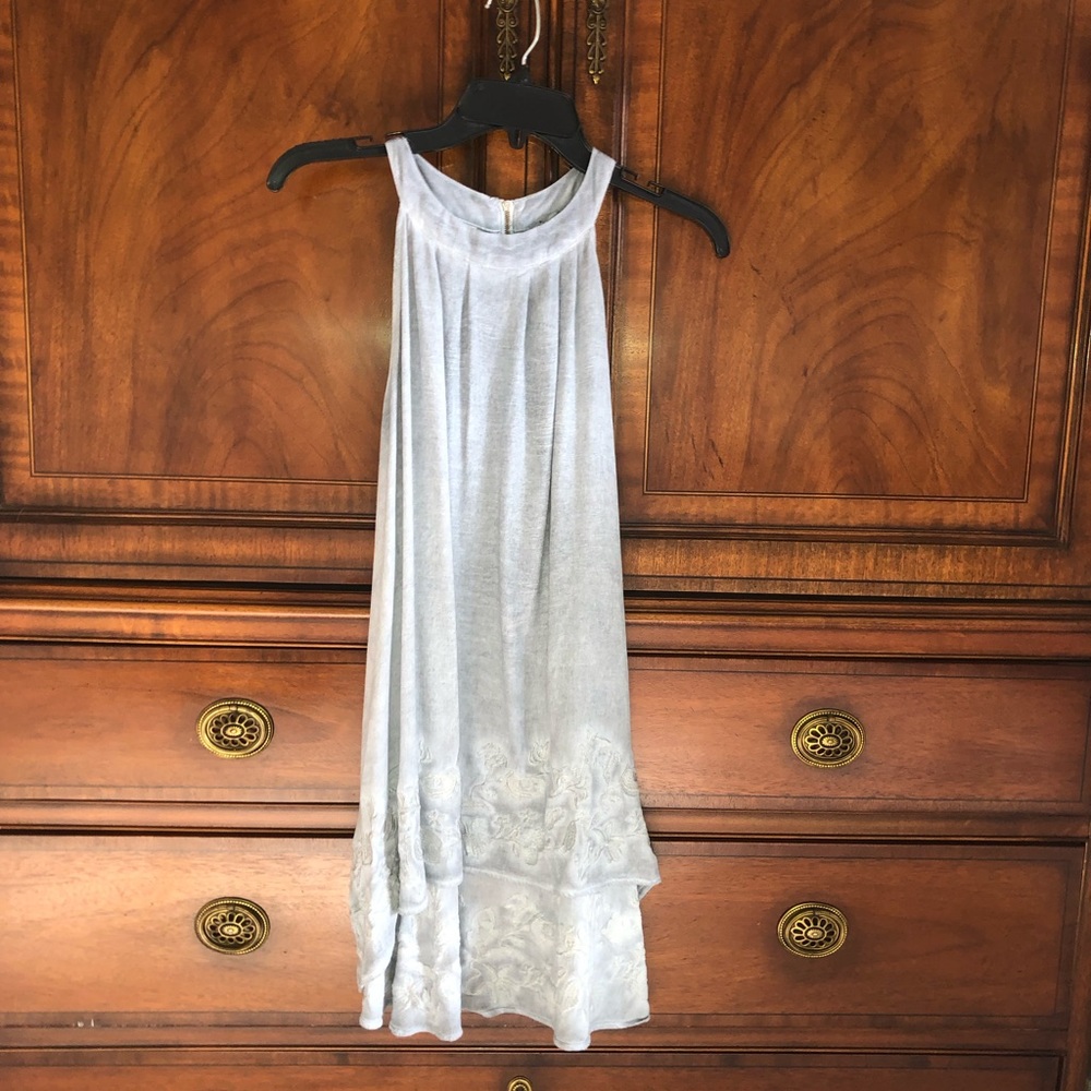 Blue Lace Tunic Top